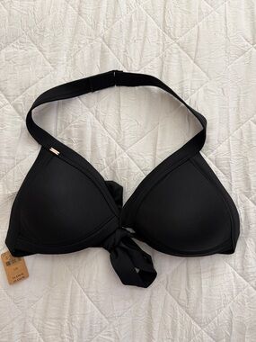 PINK Victoria's Secret Black Halter Bikini Top